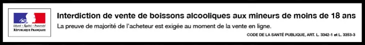 Bandeau informatif interdiction vente alcool mineurs