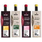 Ensemble Le Quatuor - quatre bouteilles de vin Winer : rouge n°1, blanc n°1, rouge n°2, blanc n°3